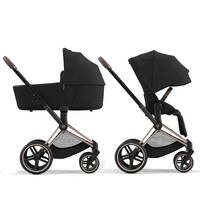 Коляска 2 в 1 Cybex Priam Rose Gold Black, черная две вместе