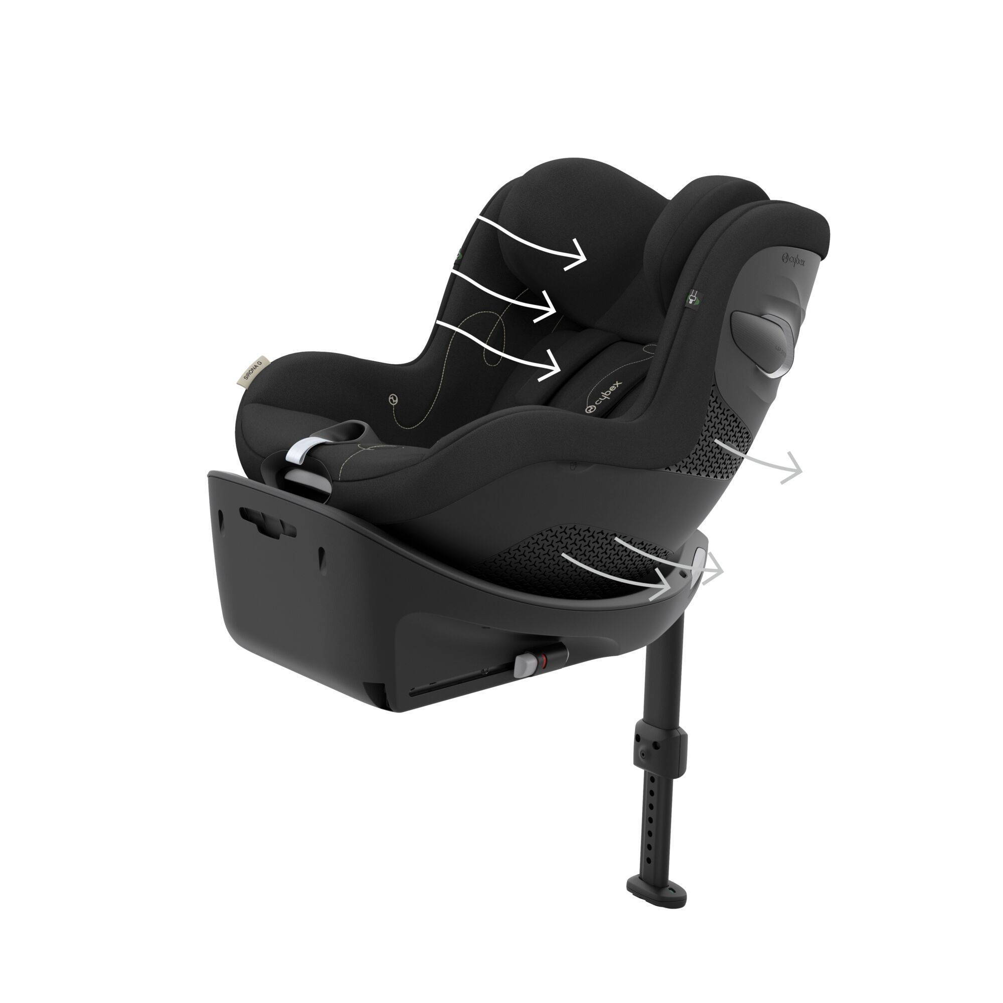 Автокрісло Cybex Sirona G Plus i-Size група 0+_1(61-105 см), чорне вентиляція