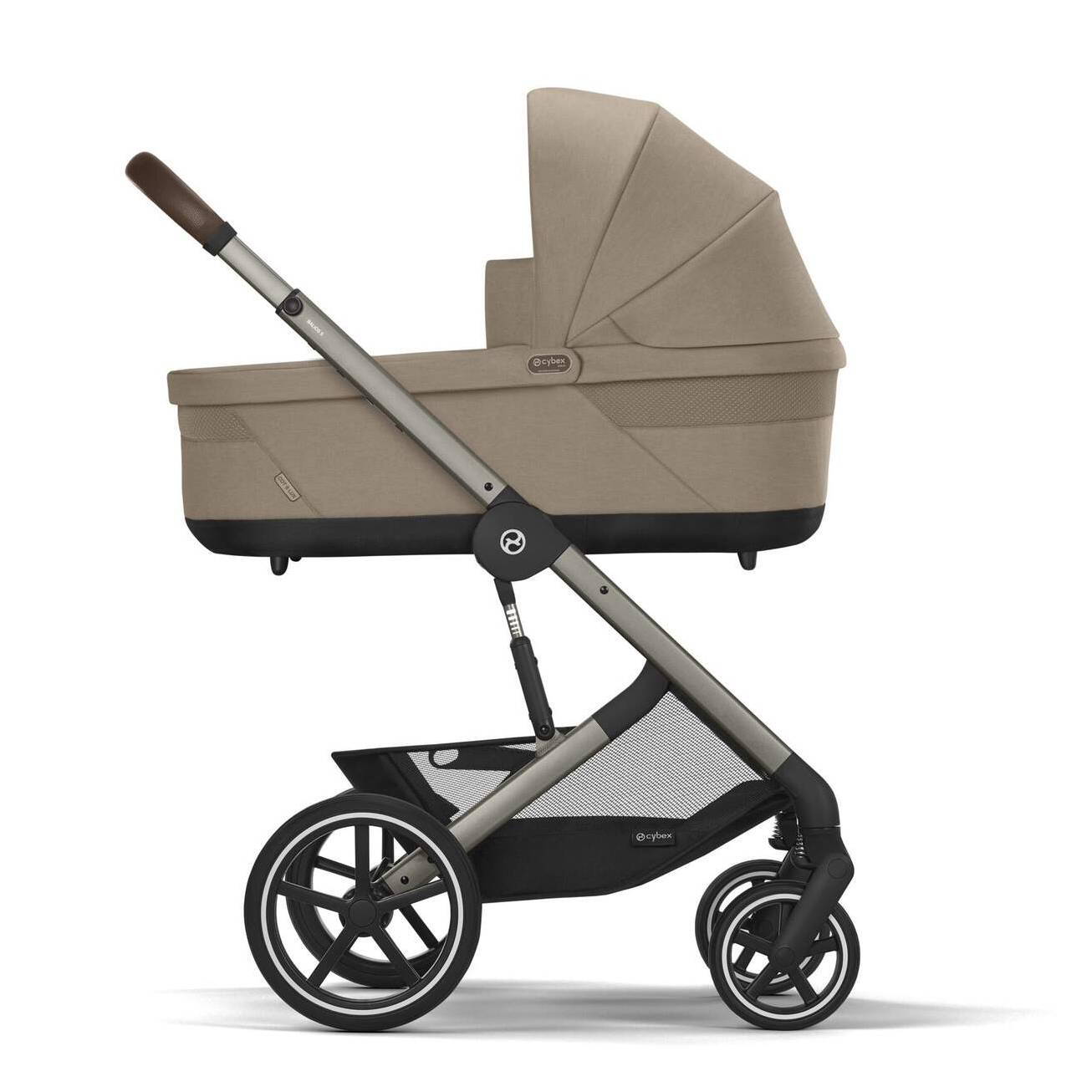 Коляска 2 в 1 Cybex Balios S Lux Beige, бежева прогулянка люлька бік