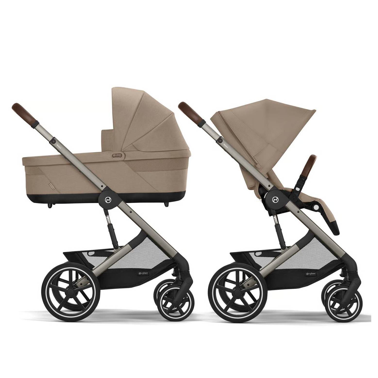 Коляска 2 в 1 Cybex Balios S Lux, бежева дві разом
