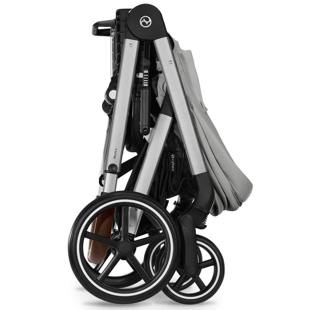 Коляска 2 в 1 Cybex Balios S Lux Grey, сіра складена|