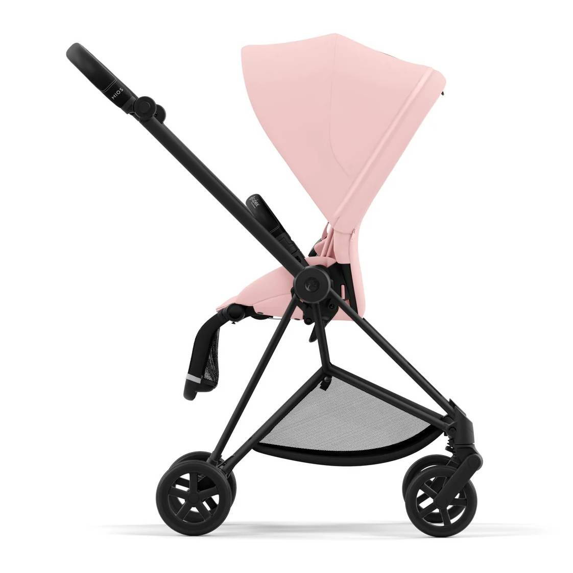 Коляска 2 в 1 Cybex Mios Matt Black Pink, рожева проти ходу