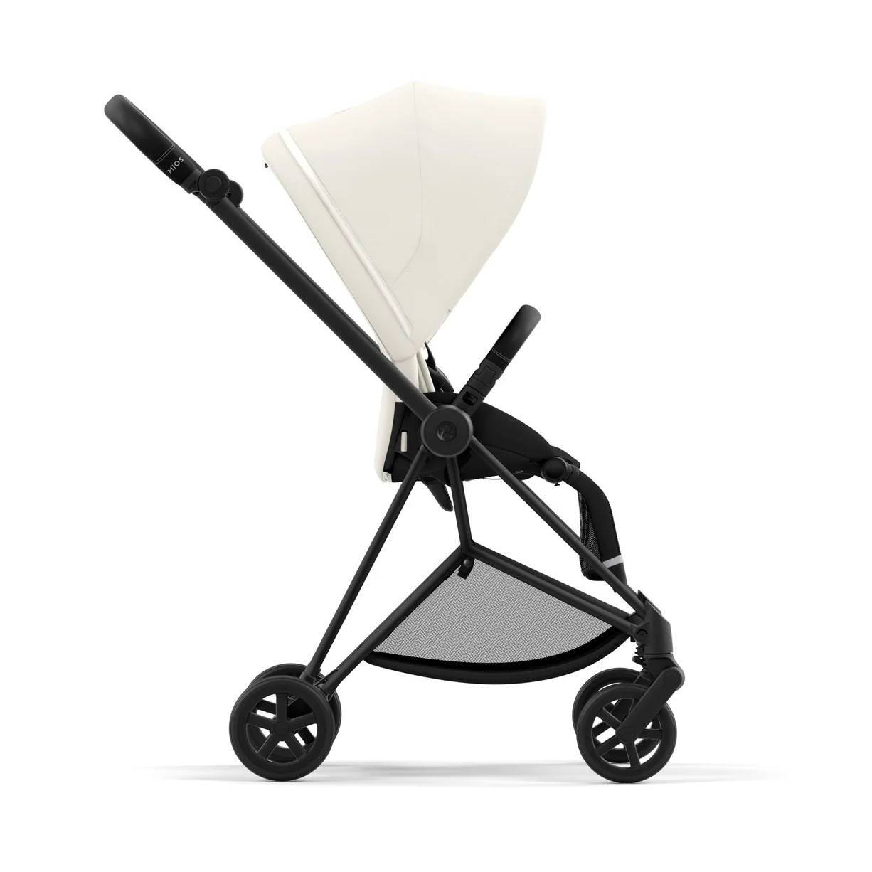 Коляска 2 в 1 Cybex Mios Matt Black White, біла бік