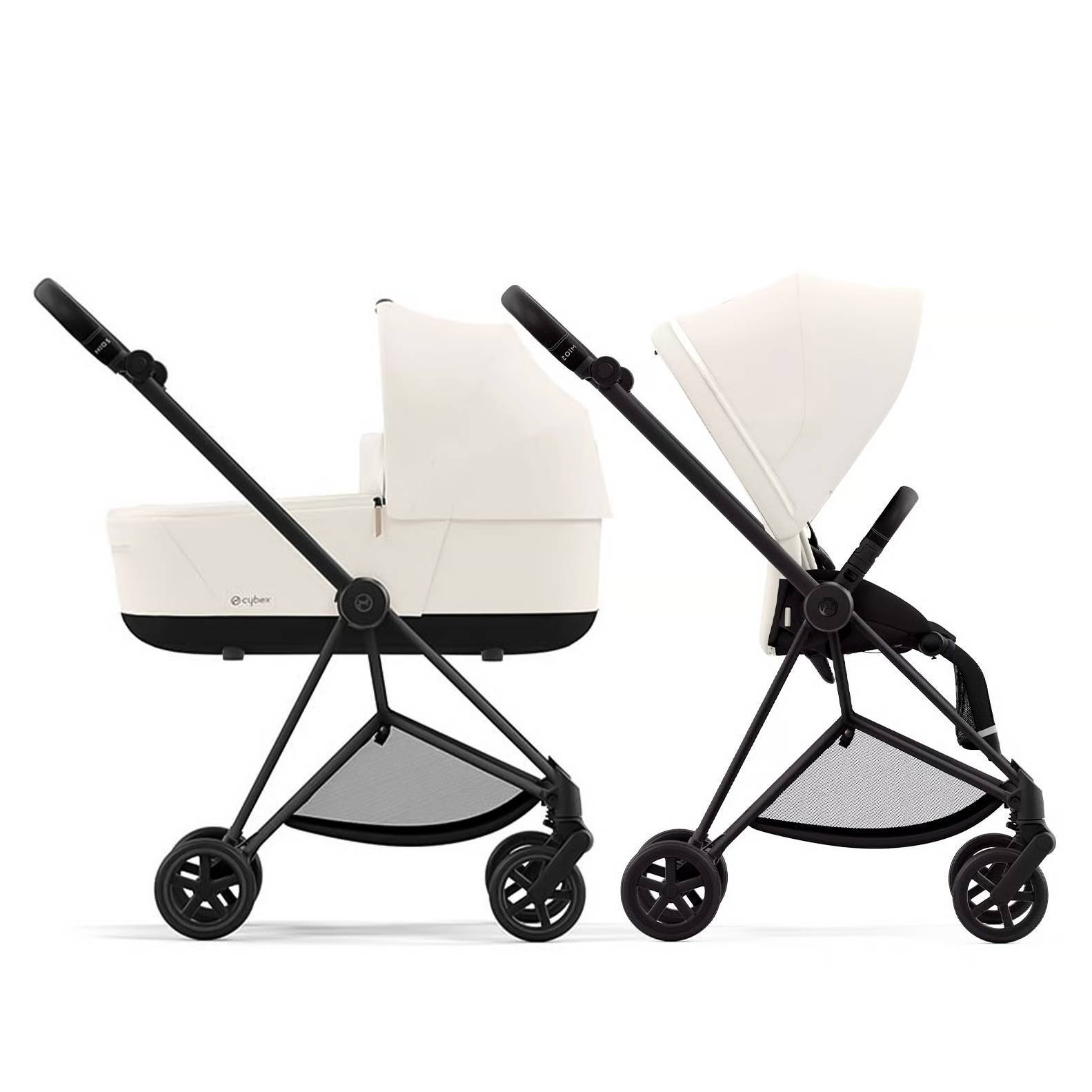 Коляска 2 в 1 Cybex Mios Matt Black White, біла дві