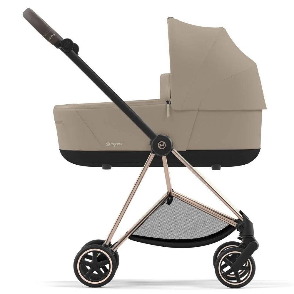 Коляска 2 в 1 Cybex Mios Rose Gold Beige, бежева люлька шасі