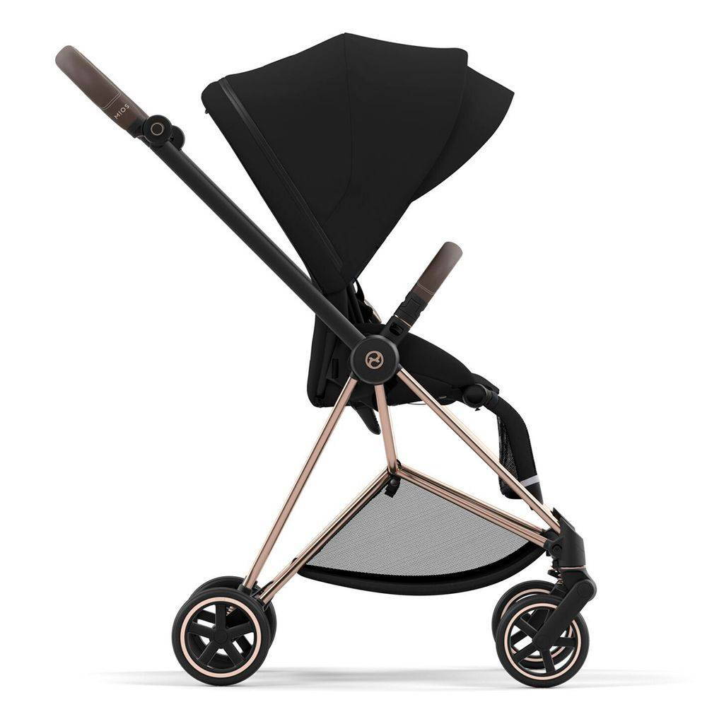 Коляска 2 в 1 Cybex Mios Rose Gold Black, чорна бік