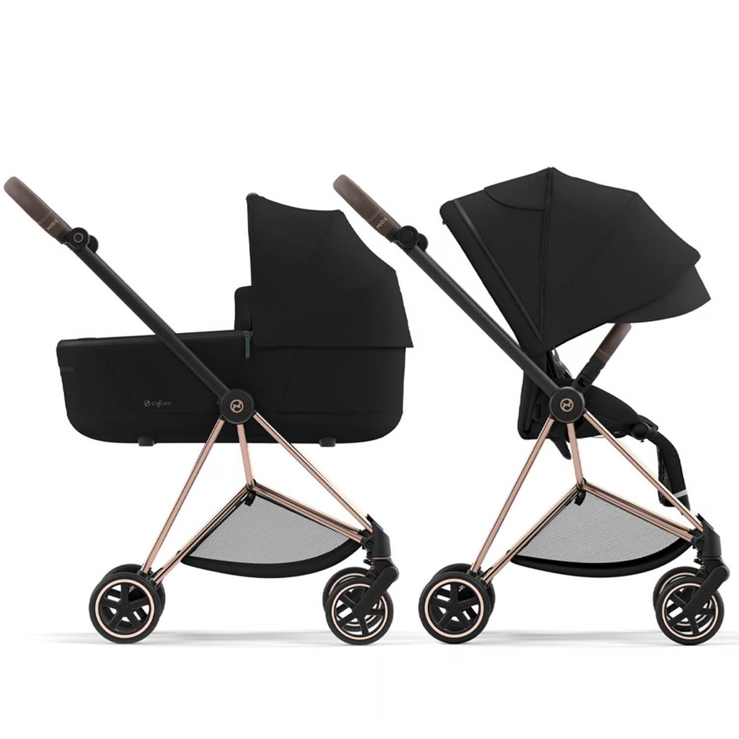 Коляска 2 в 1 Cybex Mios Rose Gold Black, чорна дві