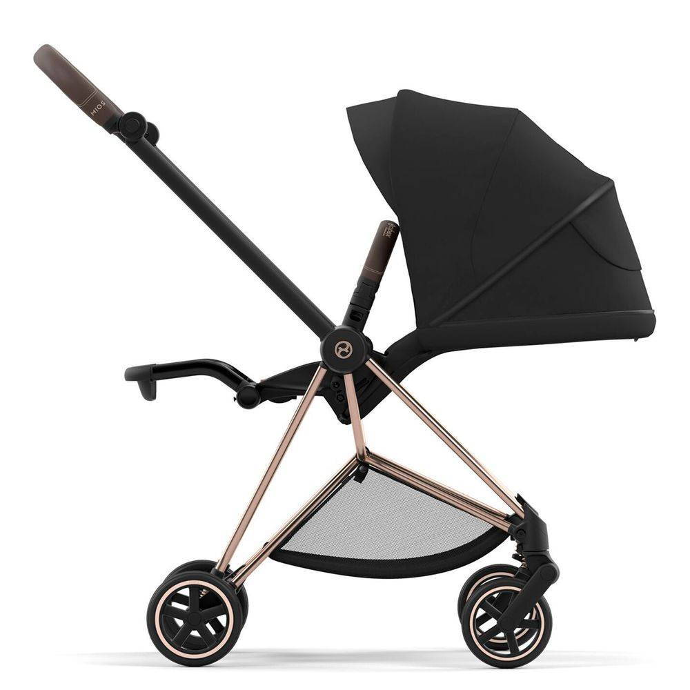 Коляска 2 в 1 Cybex Mios Rose Gold Black, чорна лежачи