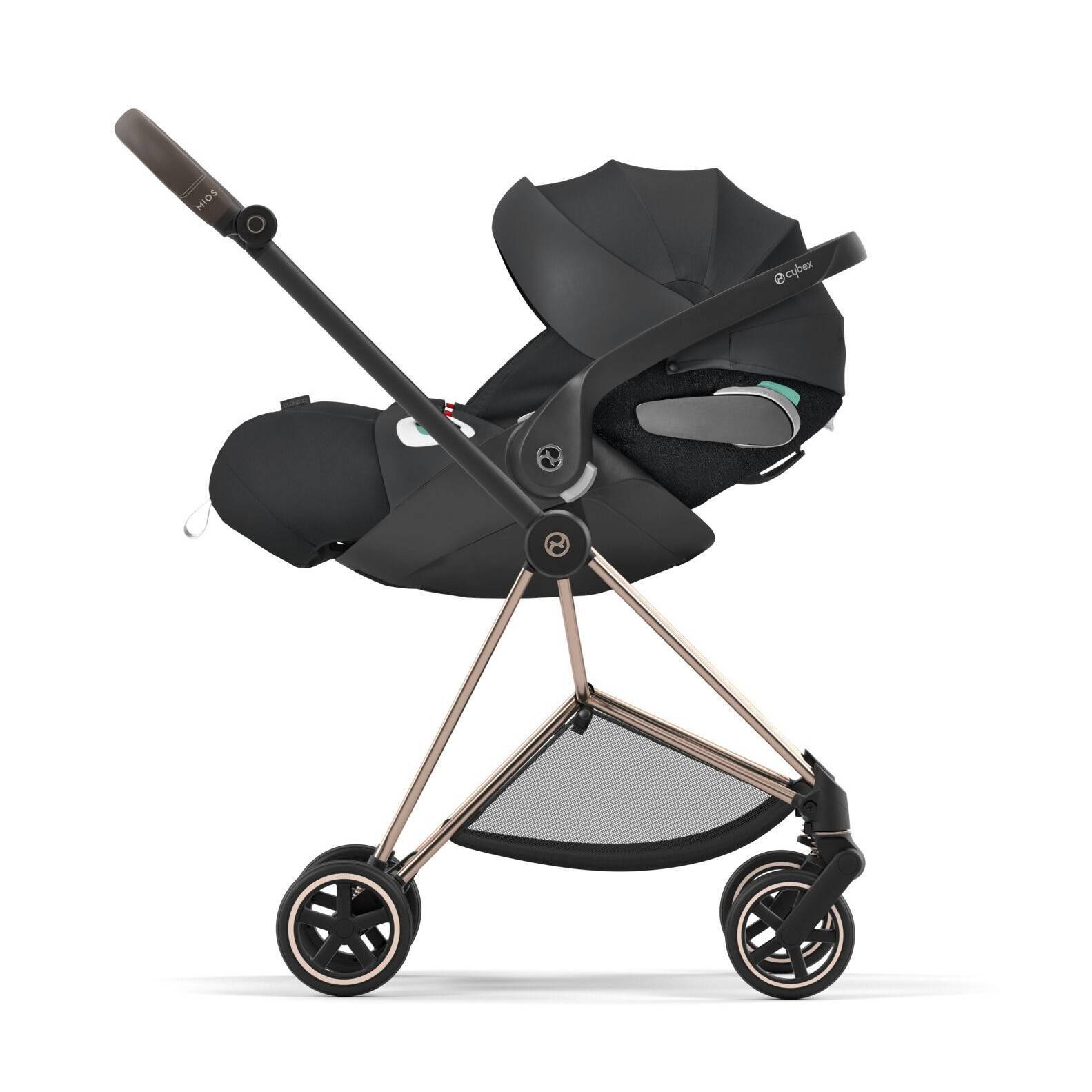 Коляска 2 в 1 Cybex Mios Rose Gold чорна автокрісло