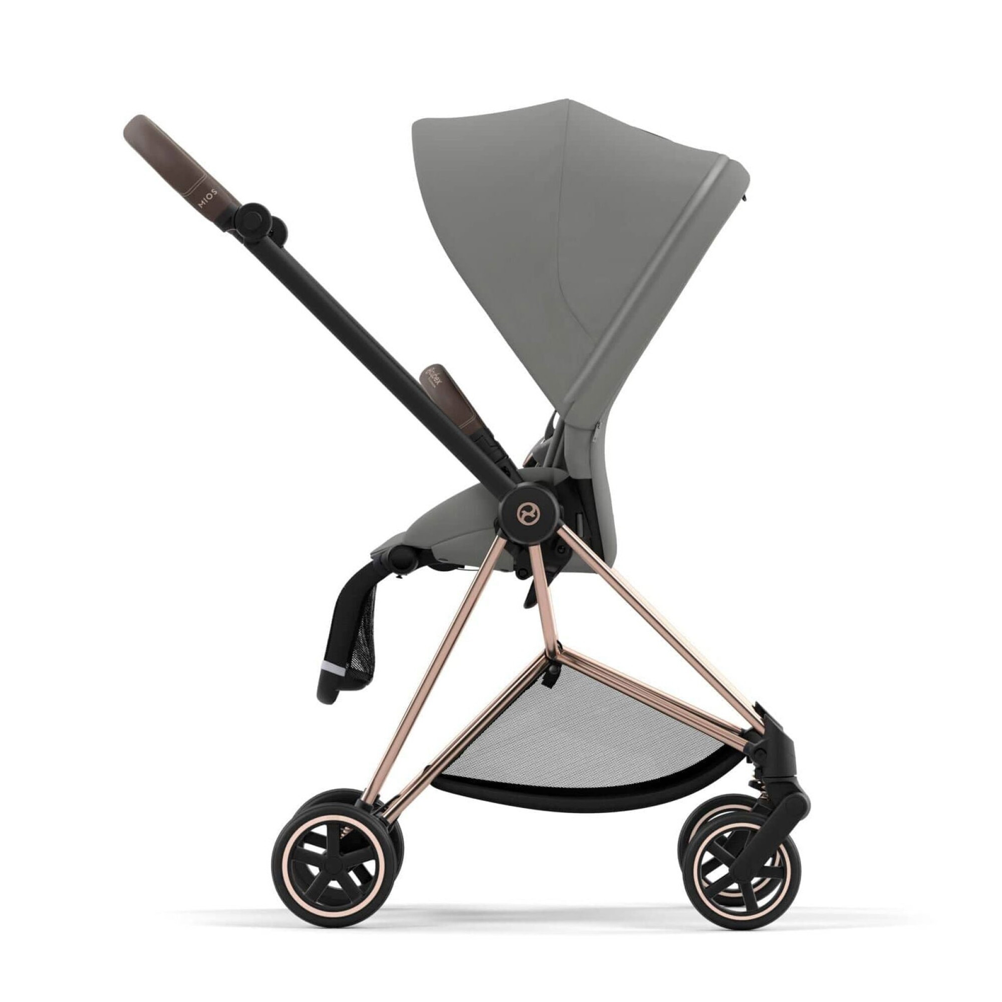 Коляска 2 в 1 Cybex Mios Rose Gold Grey, сіра бік