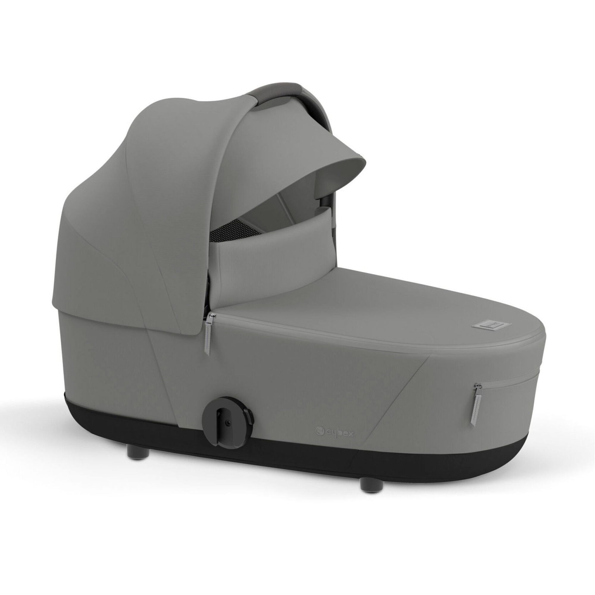 Коляска 2 в 1 Cybex Mios Rose Gold Grey, сіра люлька бік