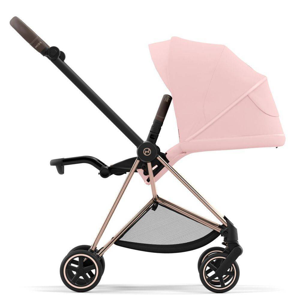 Коляска 2 в 1 Cybex Mios Rose Gold Pink, рожева розкладена