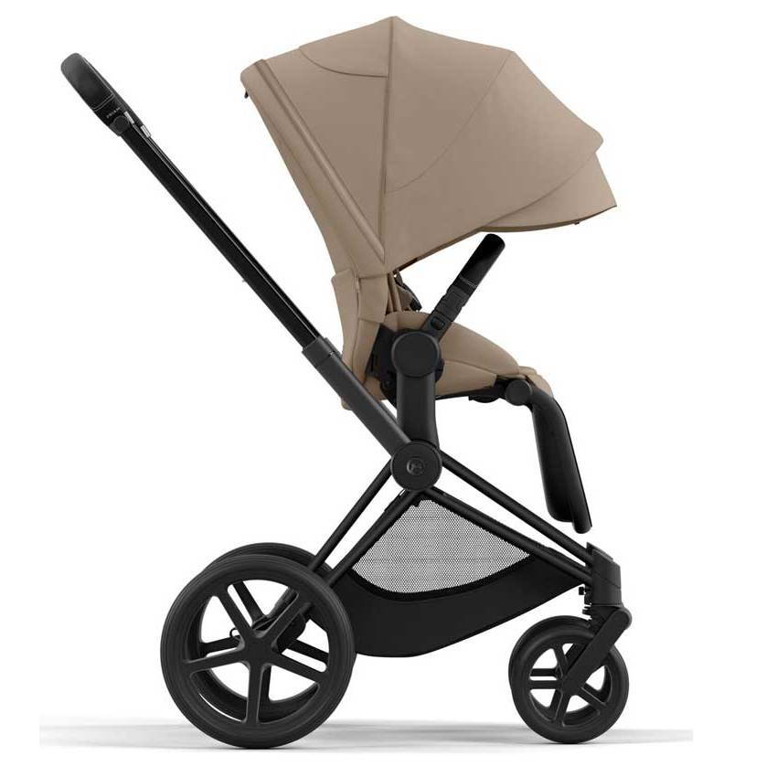 Коляска 2 в 1 Cybex Priam Matt Black Beige, бежева бік|