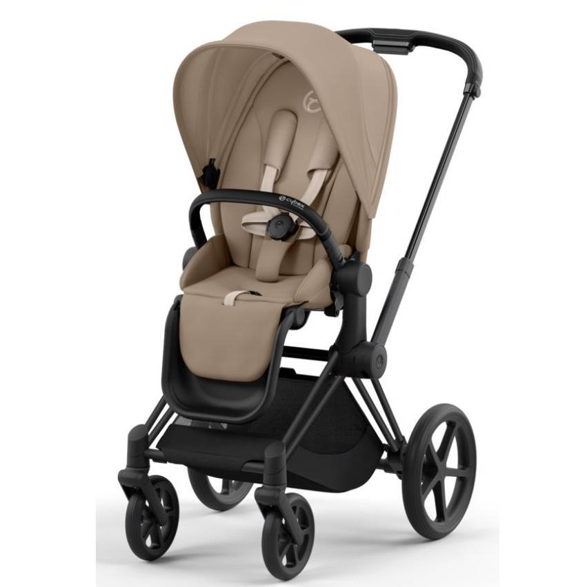 Коляска 2 в 1 Cybex Priam Matt Black Beige, бежева прогулянка|