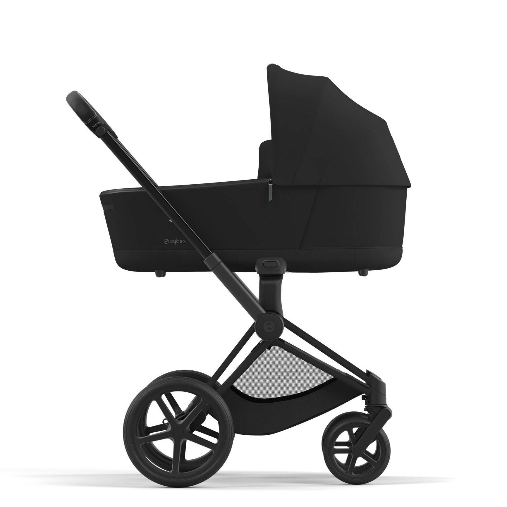 Коляска 2 в 1 Cybex Priam Matt Black, чорна люлька шасі
