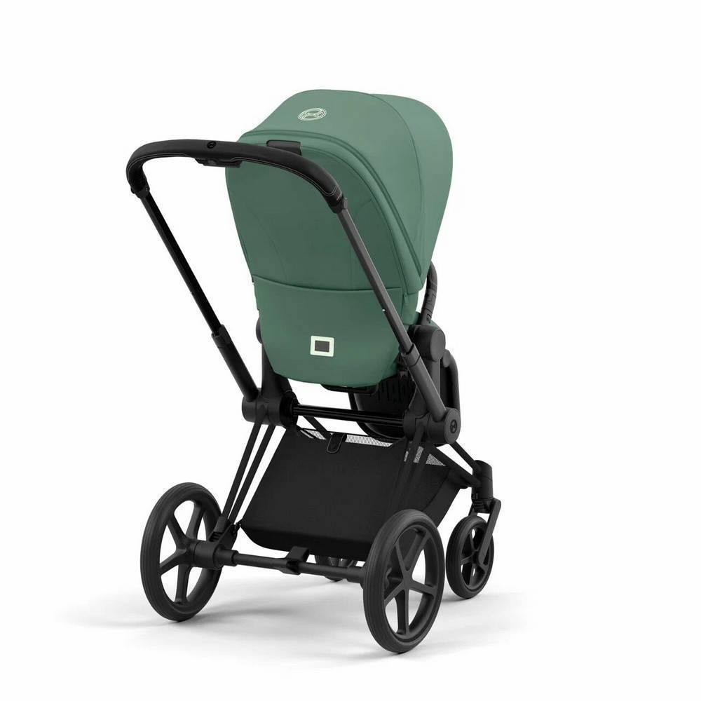 Коляска 2 в 1 Cybex Priam Matt Black Green, зелена ручка