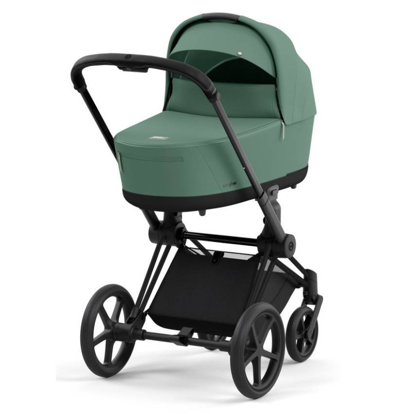 Коляска 2 в 1 Cybex Priam Matt Black Green, зелена шасі
