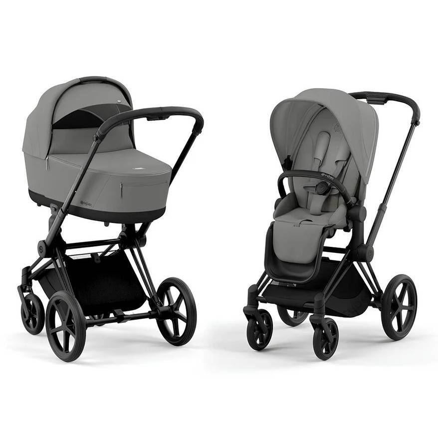 Коляска 2 в 1 Cybex Priam Matt Black Grey, сіра