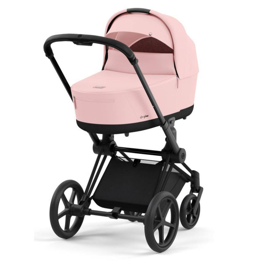 Коляска 2 в 1 Cybex Priam Matt Black Pink, рожева шасі
