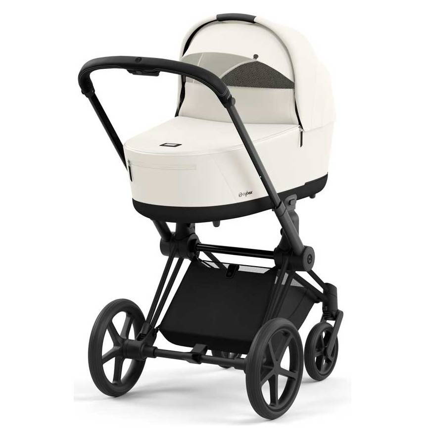 Коляска 2 в 1 Cybex Priam Matt Black White, біла шасі люлька