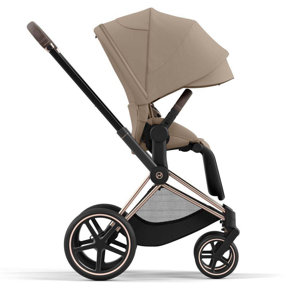 Коляска 2 в 1 Cybex Priam Rose Gold Beige, бежева бік прогулянкова
