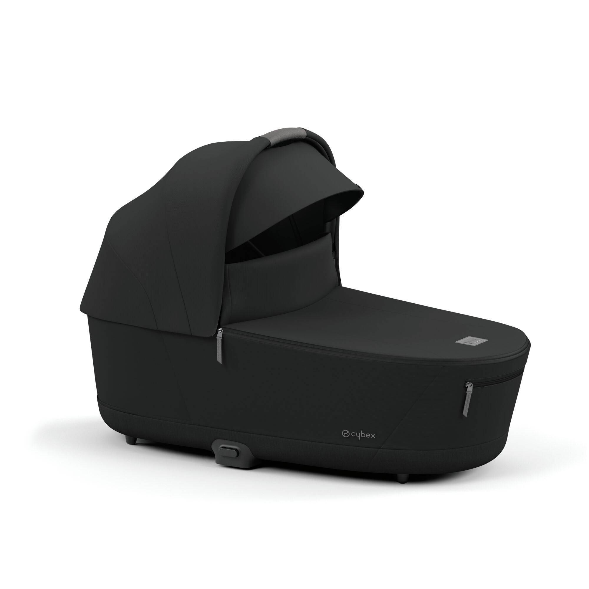 Коляска 2 в 1 Cybex Priam Rose Gold Black, чорна люлька капюшон