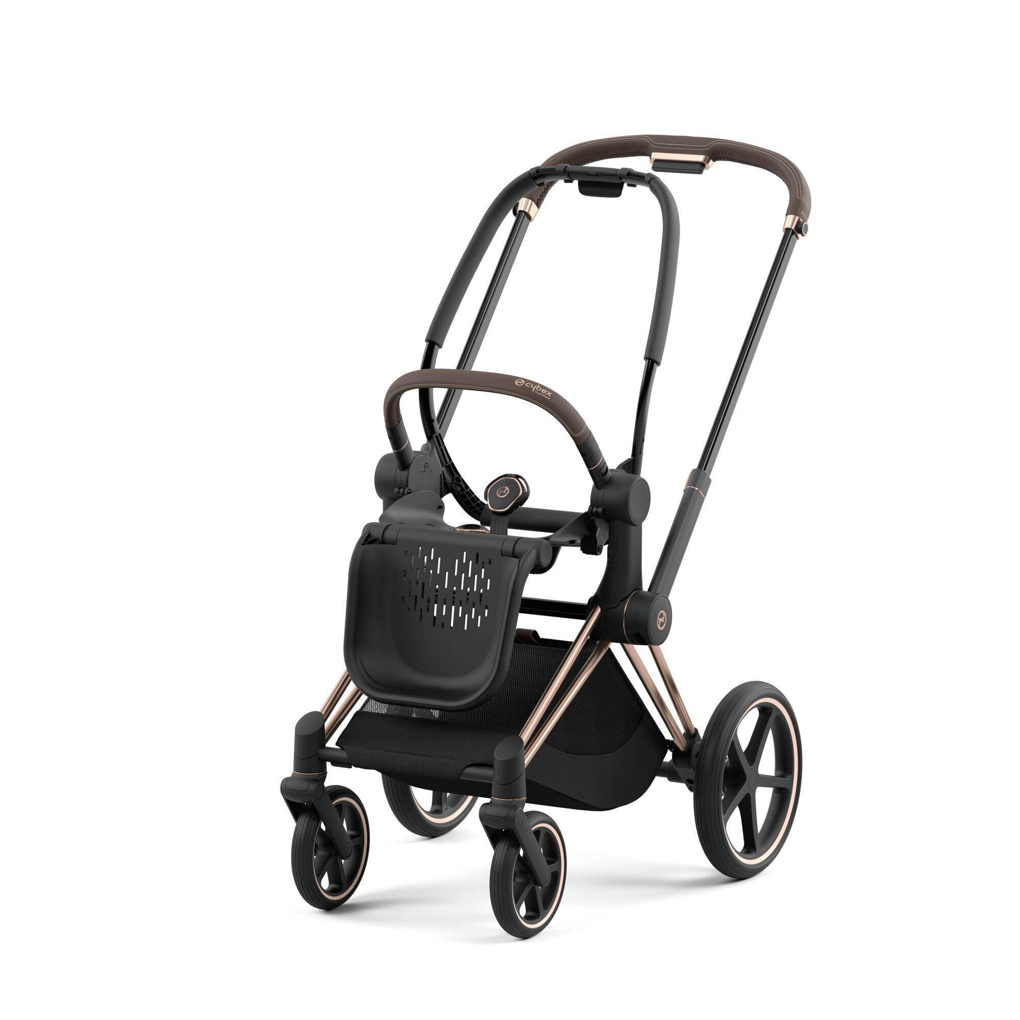 Коляска 2 в 1 Cybex Priam Rose Gold Black, чорна шасі перед