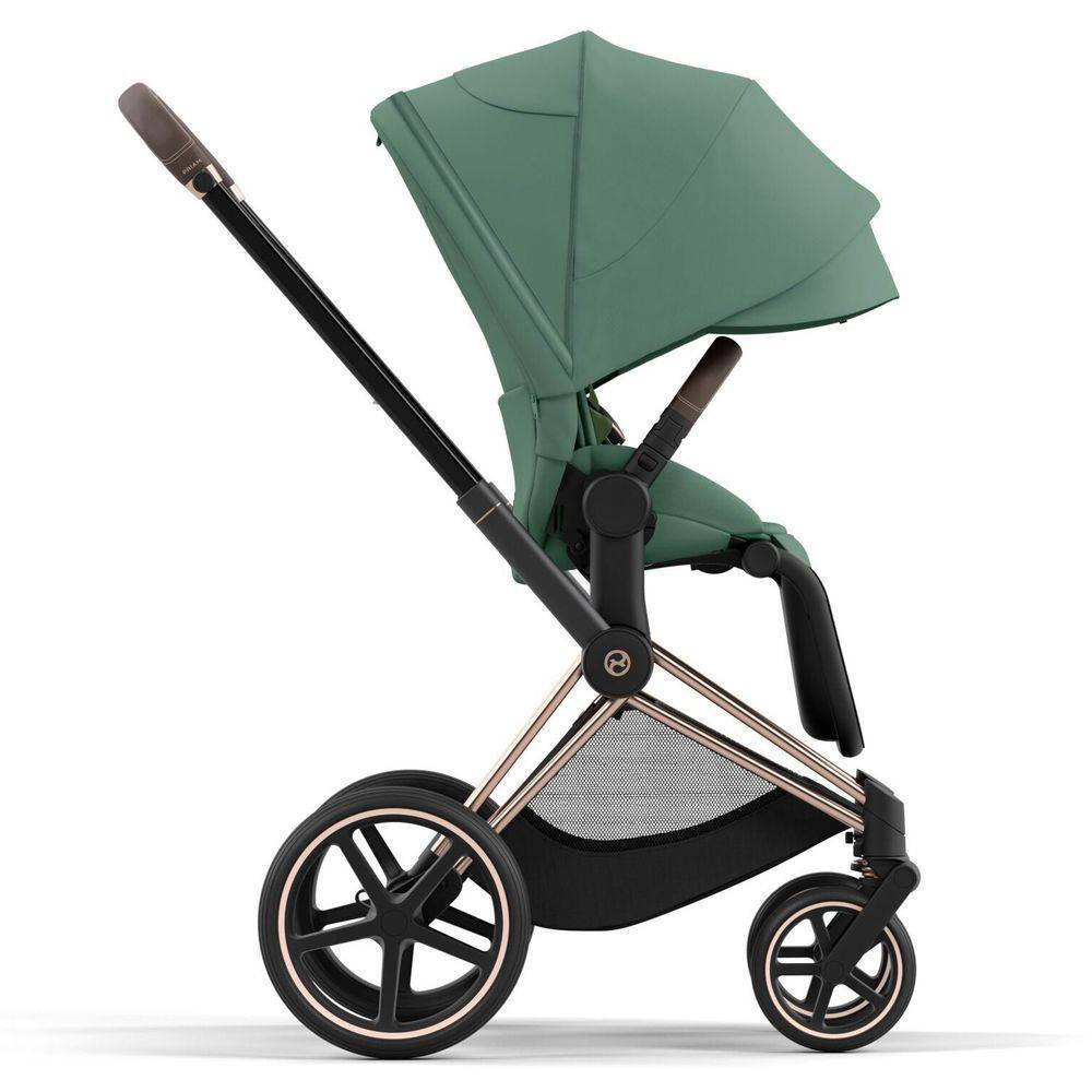 Коляска 2 в 1 Cybex Priam Rose Gold Green, зелена бік