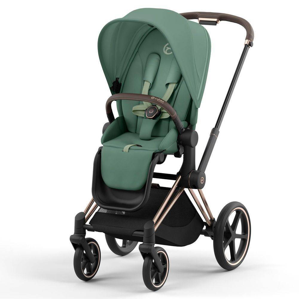 Коляска 2 в 1 Cybex Priam Rose Gold Green, зелена прогулянка перед
