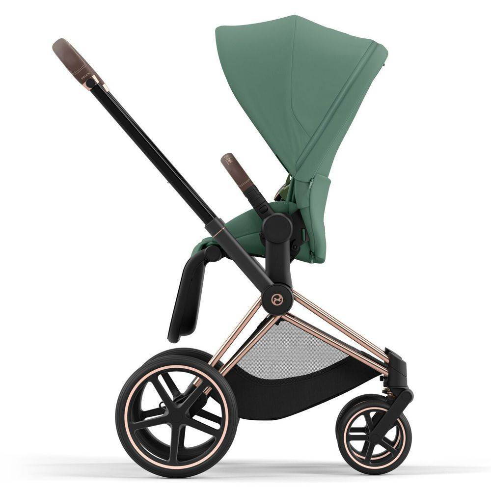 Коляска 2 в 1 Cybex Priam Rose Gold Green, зелена прогулянкова проти ходу