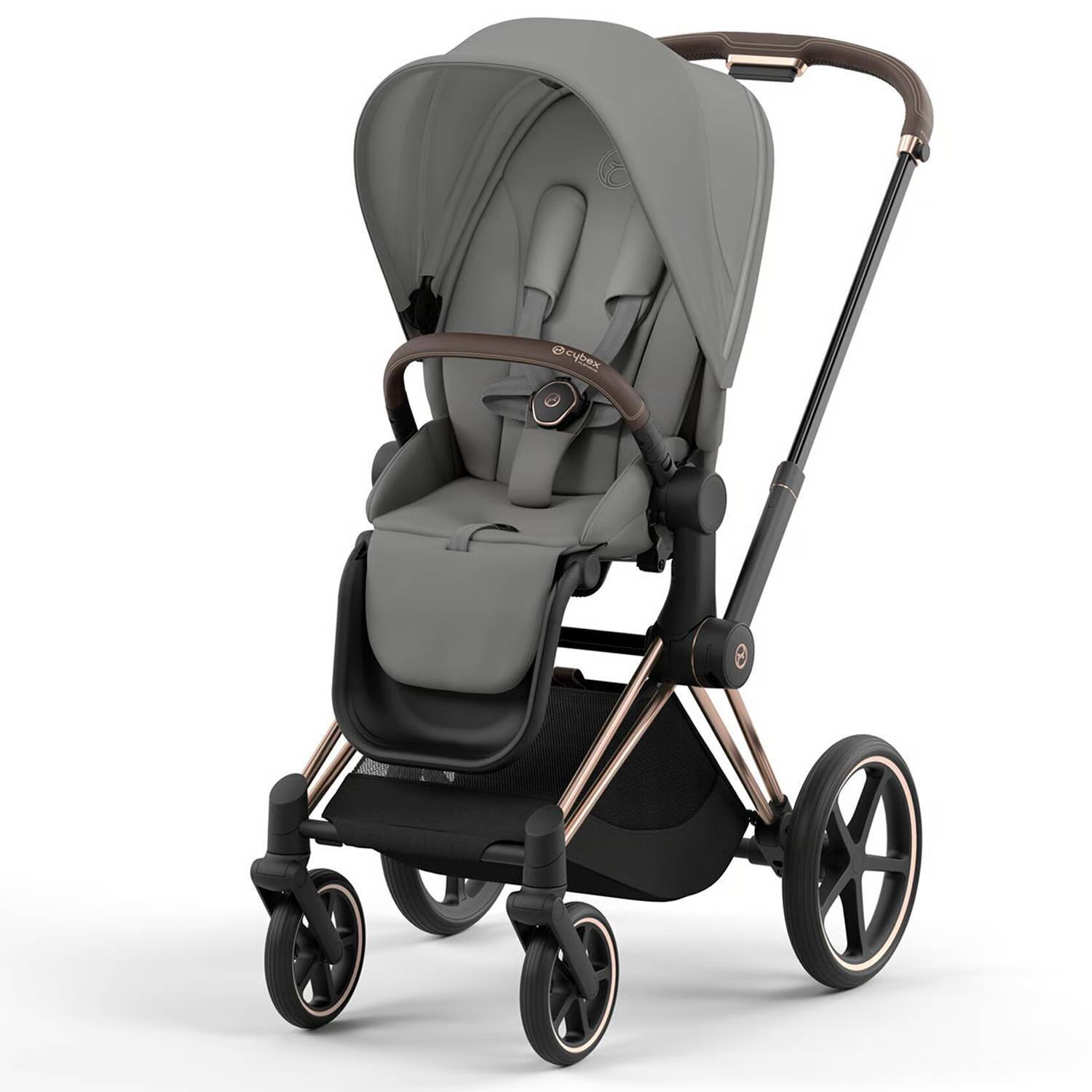 Коляска 2 в 1 Cybex Priam Rose Gold Grey, сіра прогулянка