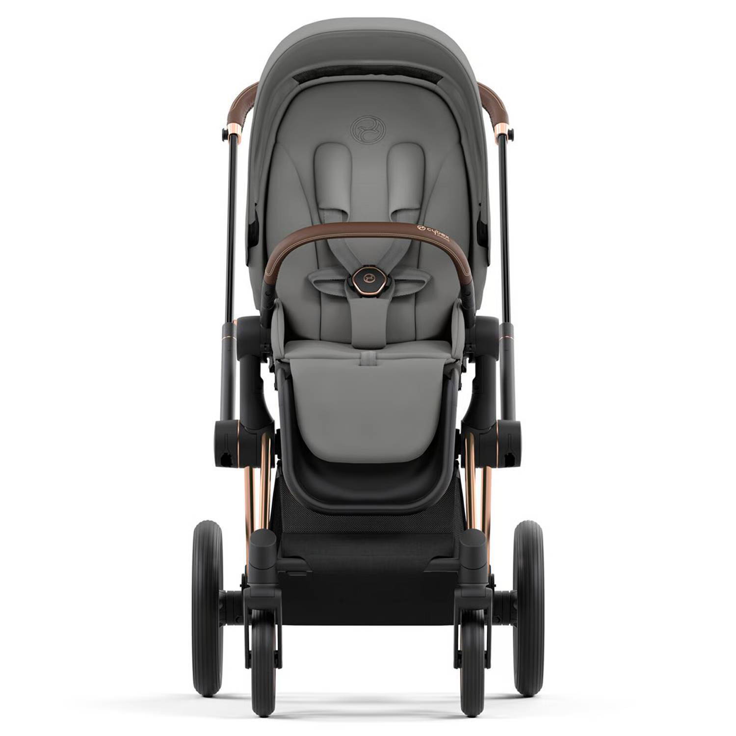 Коляска 2 в 1 Cybex Priam Rose Gold Grey, сіра прямо прогулянка