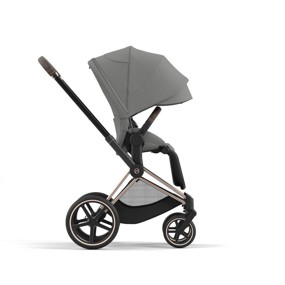 Коляска 2 в 1 Cybex Priam Rose Gold Grey, сіра за ходом