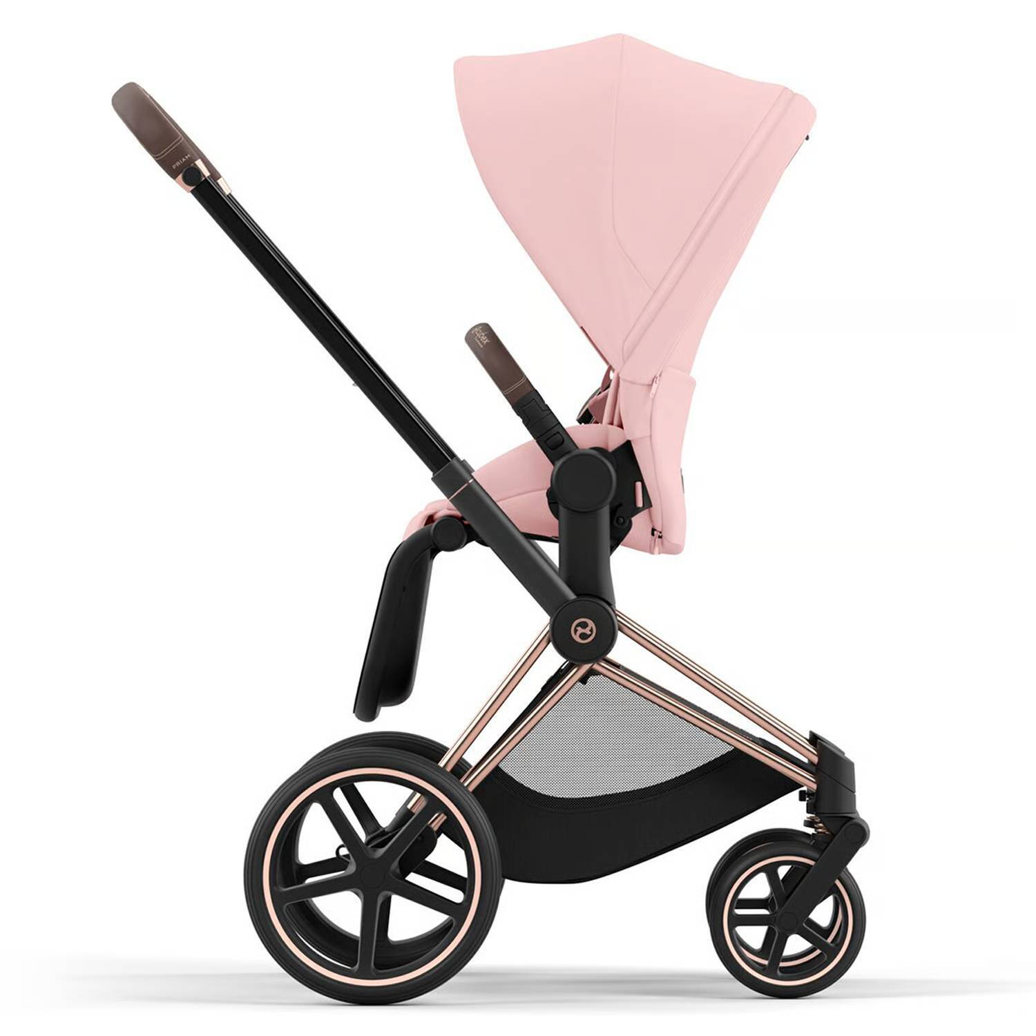 Коляска 2 в 1 Cybex Priam Rose Gold Pink, рожева бік