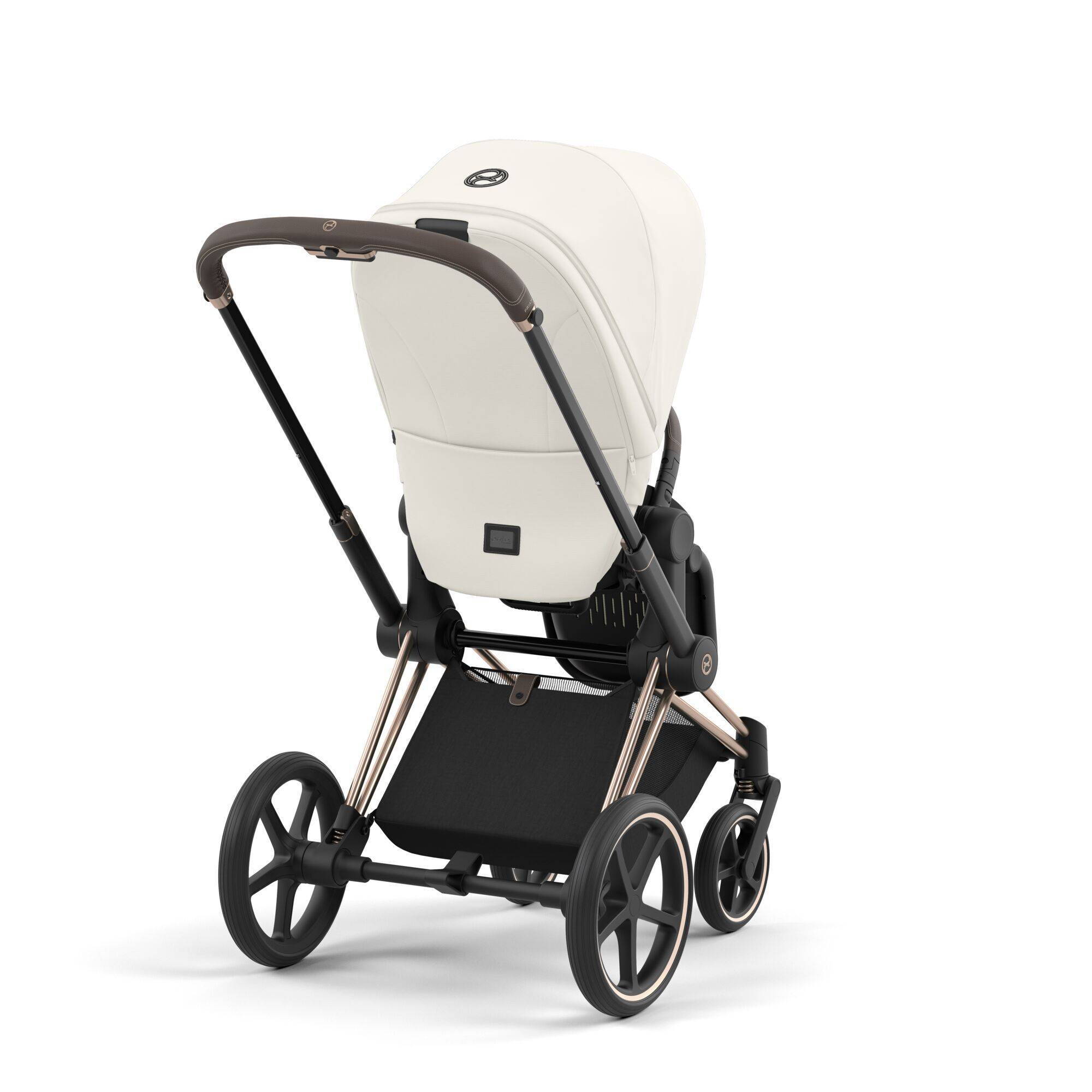 Коляска 2 в 1 Cybex Priam Rose Gold White, біла ручка|