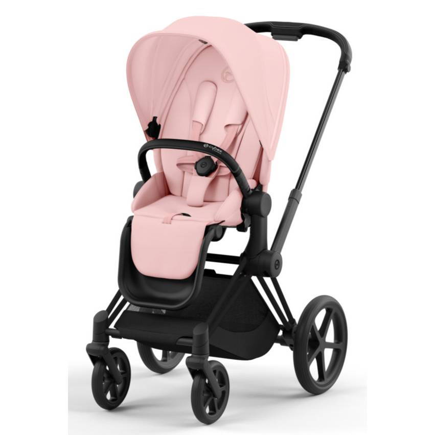 уКоляска 2 в 1 Cybex Priam Matt Black Pink, рожева прогулянка