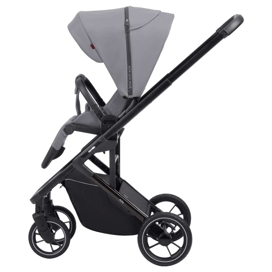Прогулянкова коляска Carrello Alfa, сіра з корзиною 