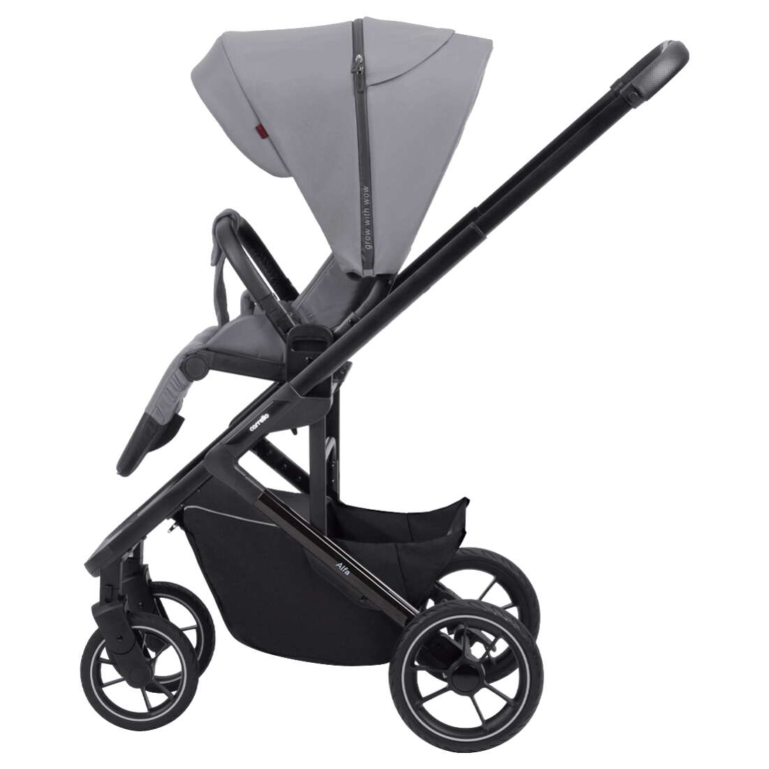 Прогулянкова коляска Carrello Alfa, сіра з корзиною 