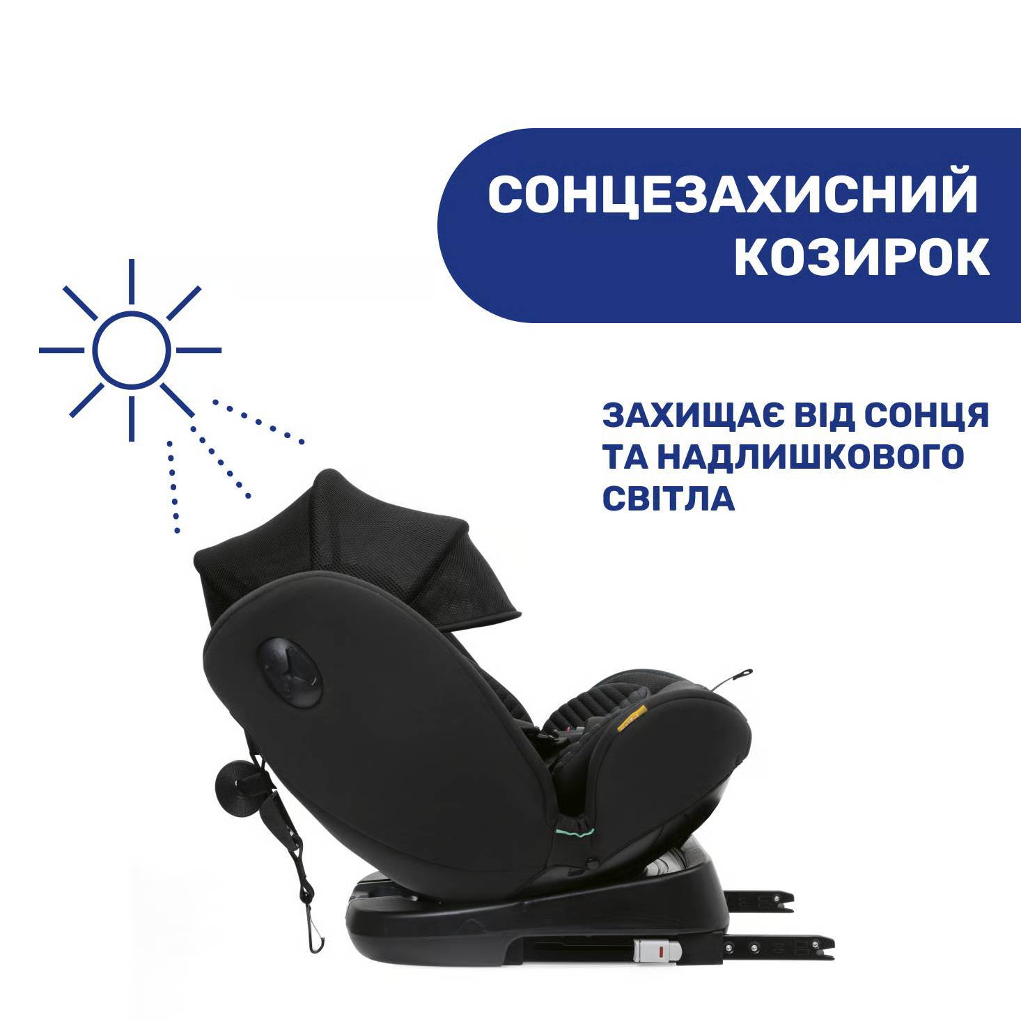 Автокрісло Unico Evo Air i-Size Chicco (40-150 см), чорне бік