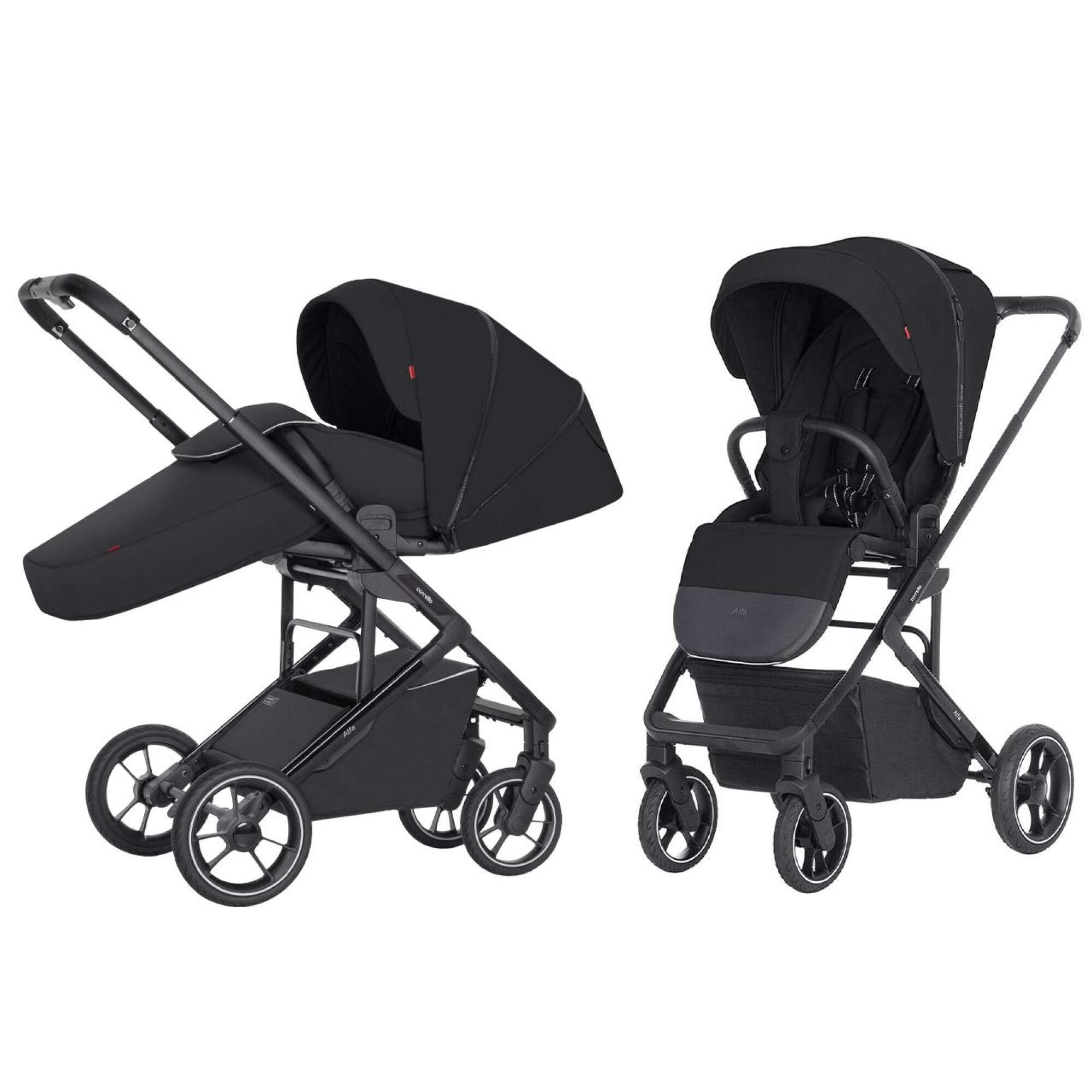 Прогулянкова коляска Carrello Alfa чорна, вигляд спереду 