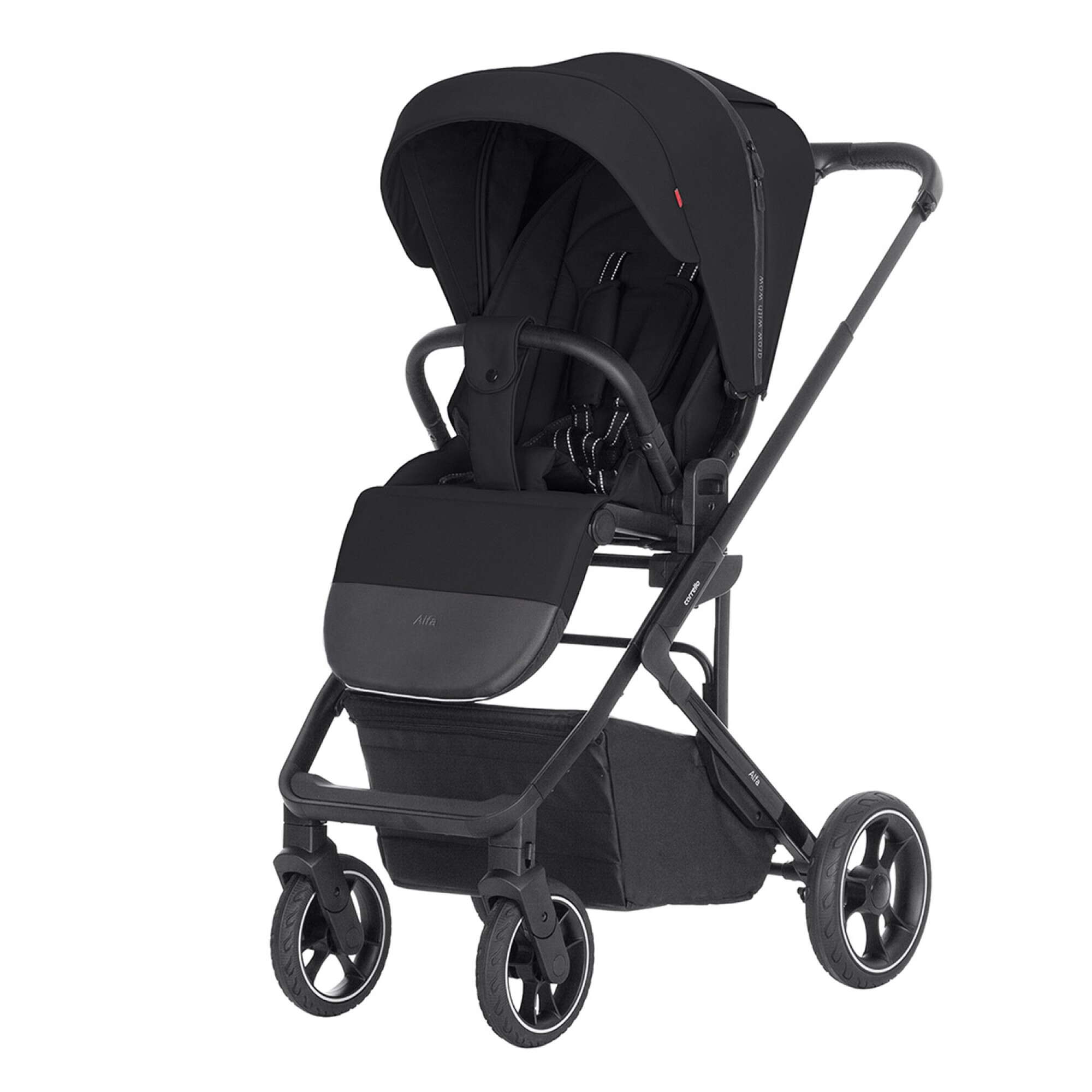 Прогулянкова коляска Carrello Alfa чорна, вигляд спереду 