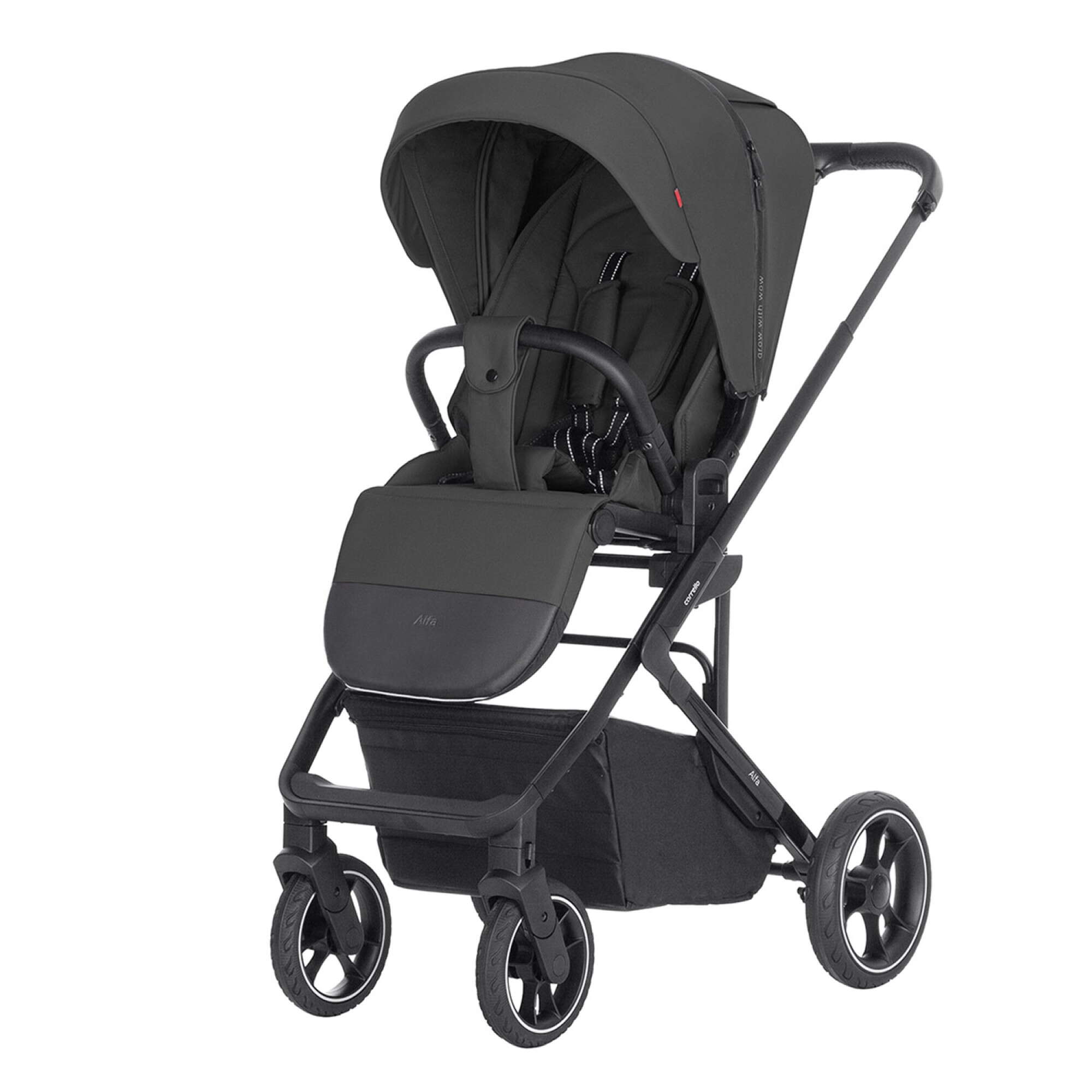 Прогулянкова коляска Carrello Alfa чорна, вигляд спереду 