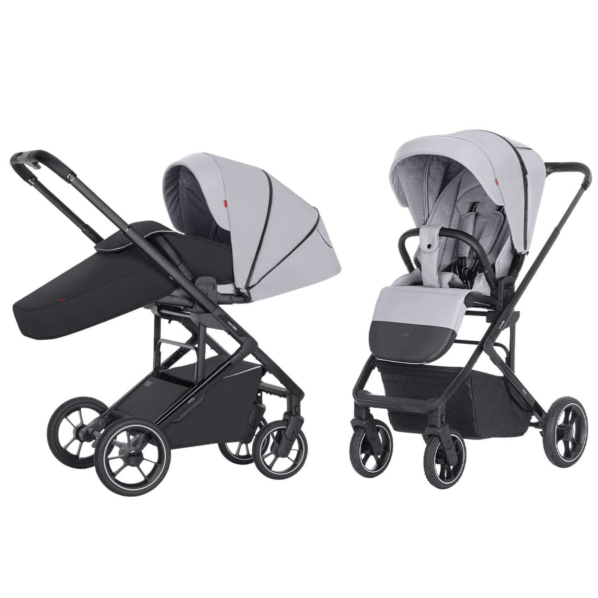 Прогулянкова коляска Carrello Alfa сіра, вигляд спереду 