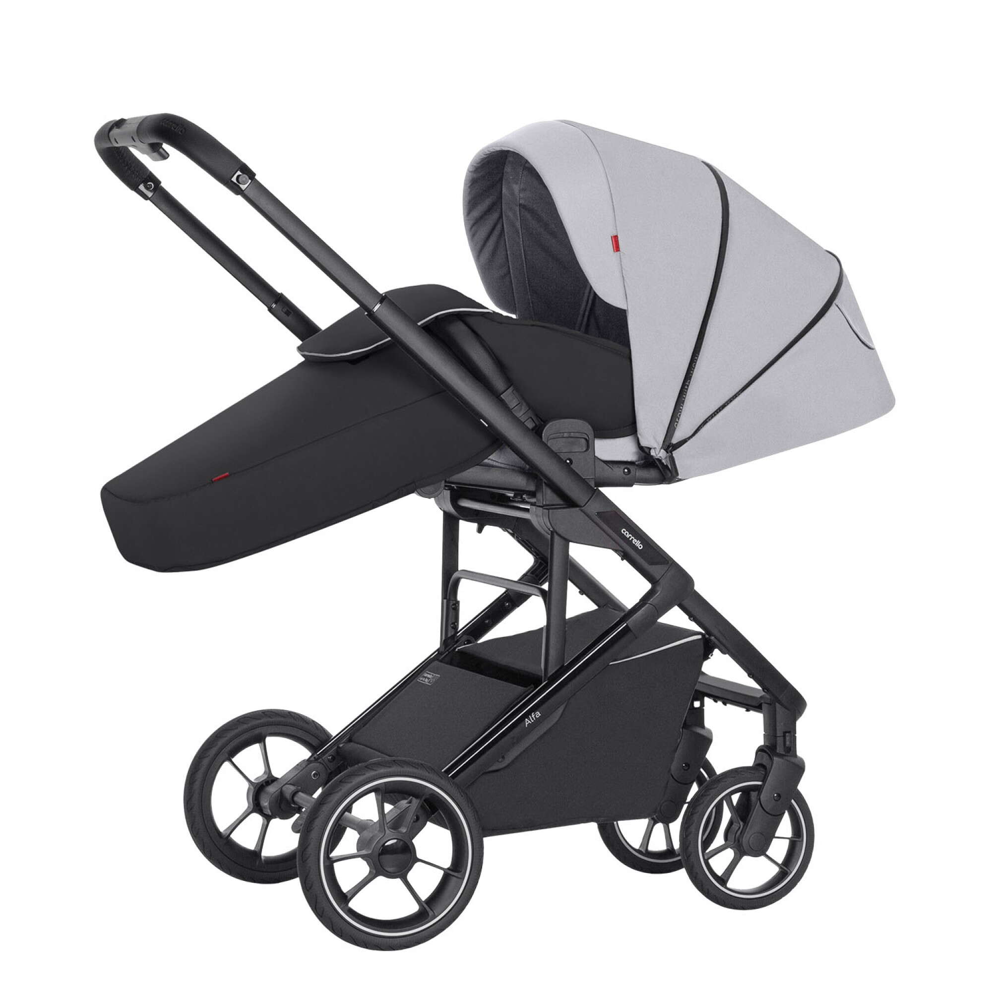 Прогулянкова коляска Carrello Alfa сіра, вигляд спереду 
