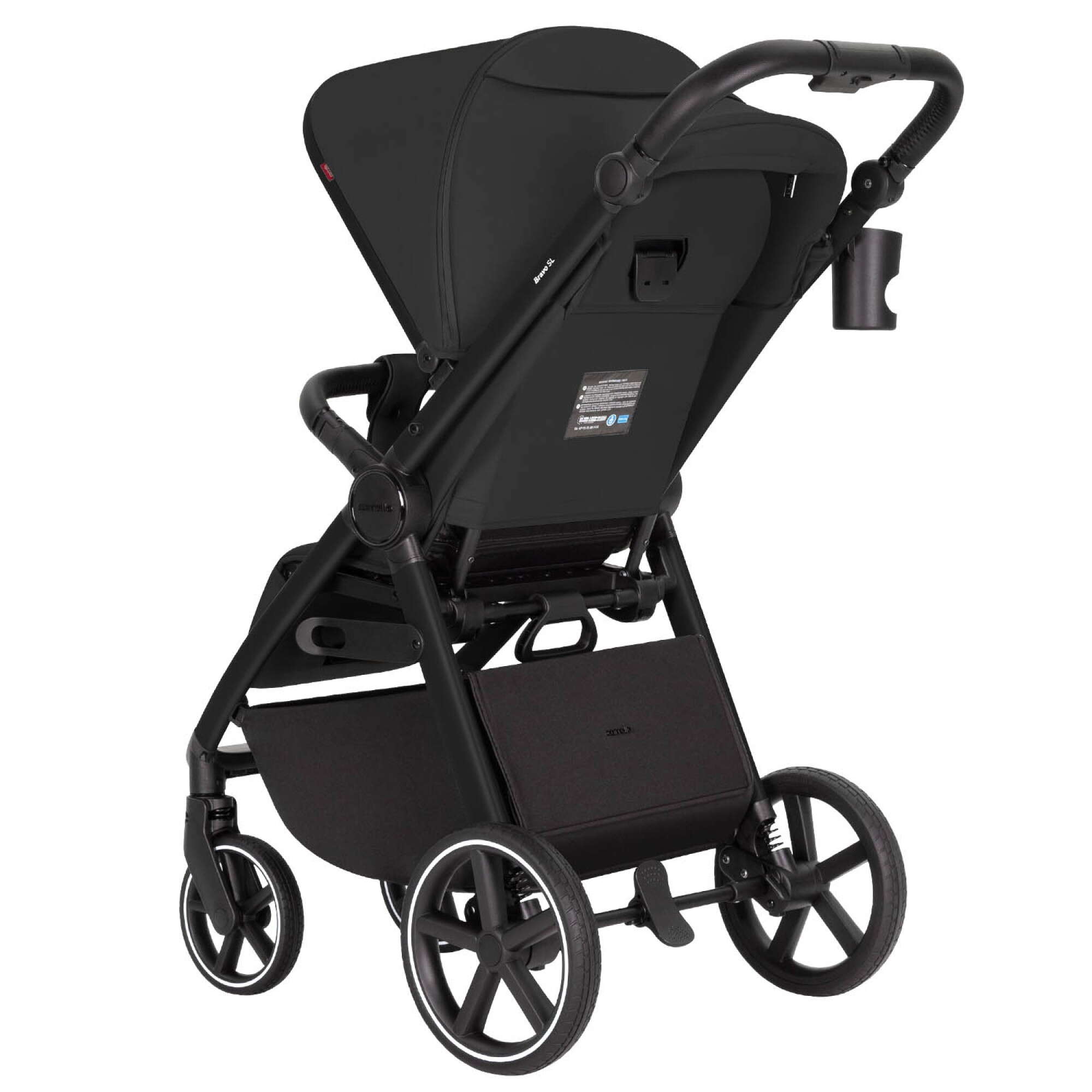 Прогулянкова коляска Carrello Bravo SL Deluxe чорного кольору, вигляд ззаду 