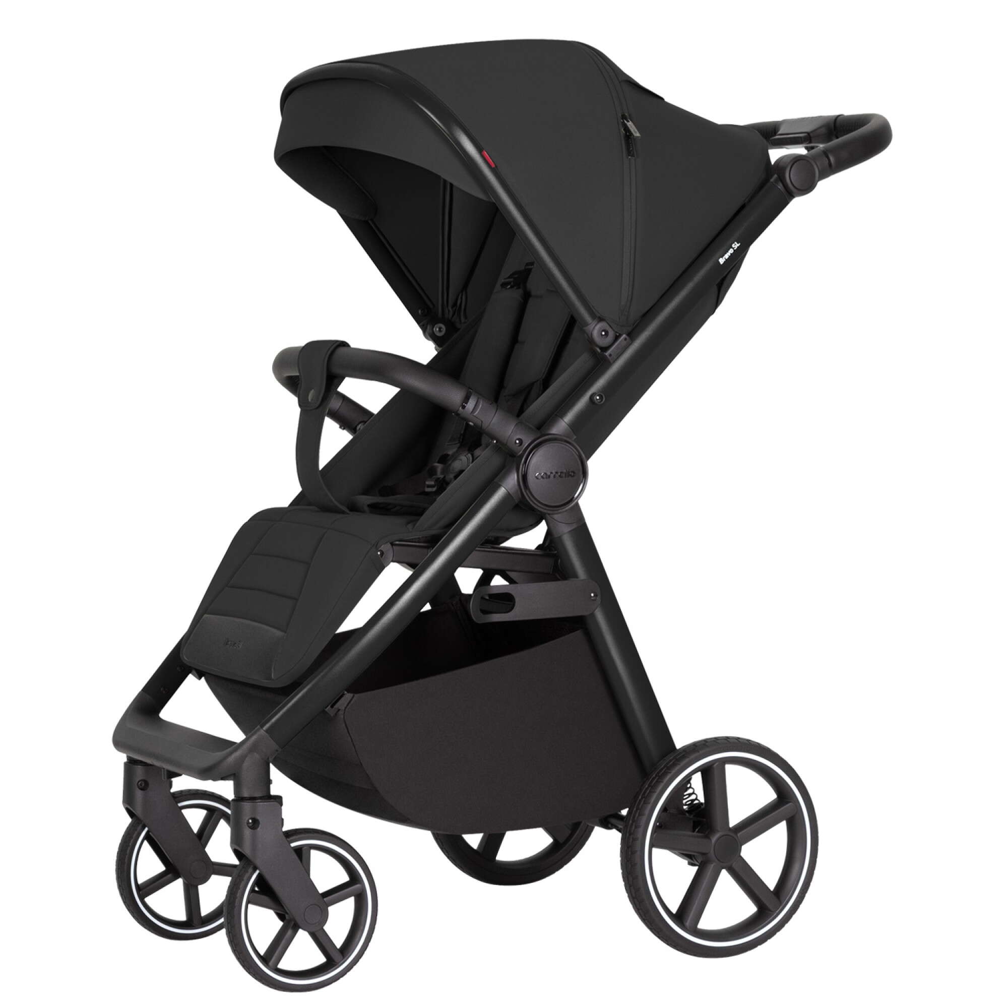 Чорна прогулянкова коляска Carrello Bravo SL Deluxe, вигляд збоку 
