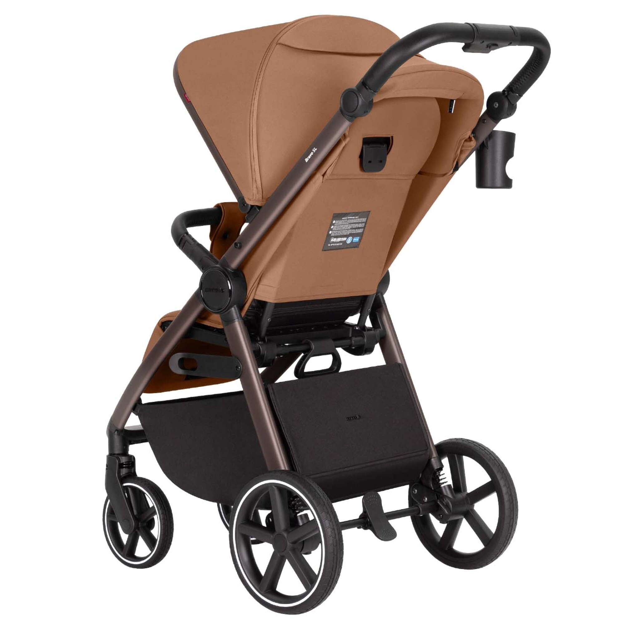 Прогулянкова коляска Carrello Bravo SL Deluxe коричневого кольору, вигляд ззаду 