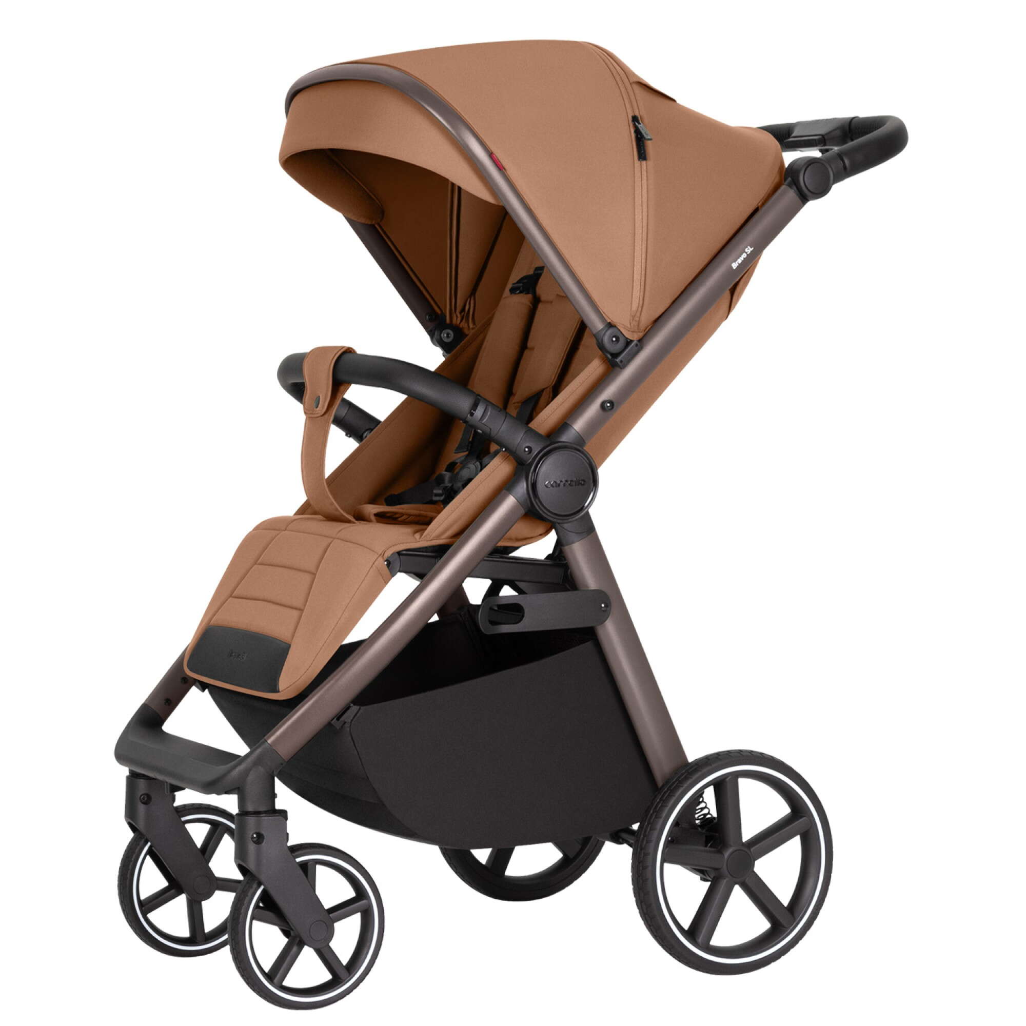 Коричнева прогулянкова коляска Carrello Bravo SL Deluxe, вигляд збоку 