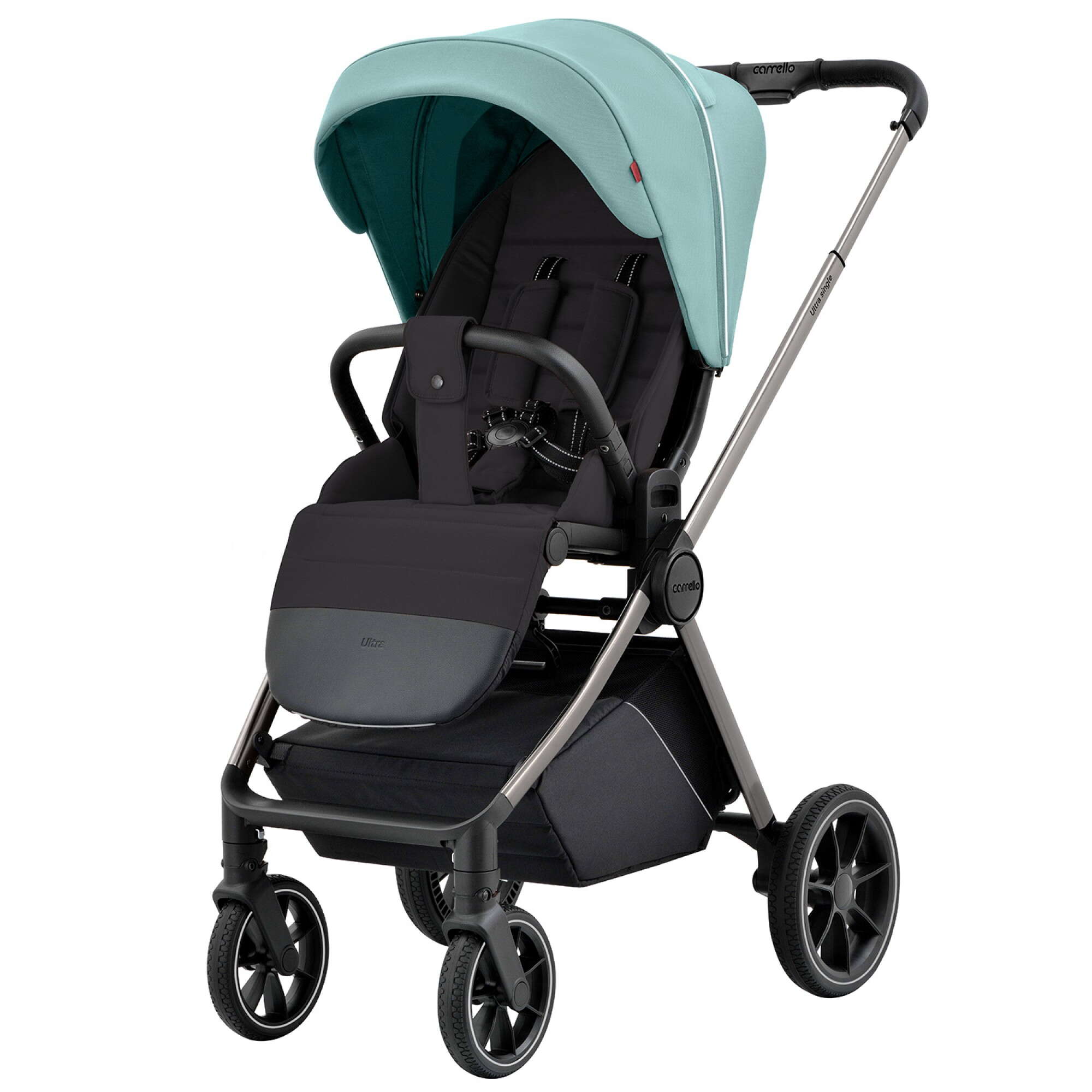 Прогулянкова коляска Carrello Ultra блакитна, вигляд спереду-збоку 
