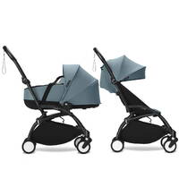 Коляска 2 в 1 Stokke YOYO Newborn Shell Black, блакитна дві